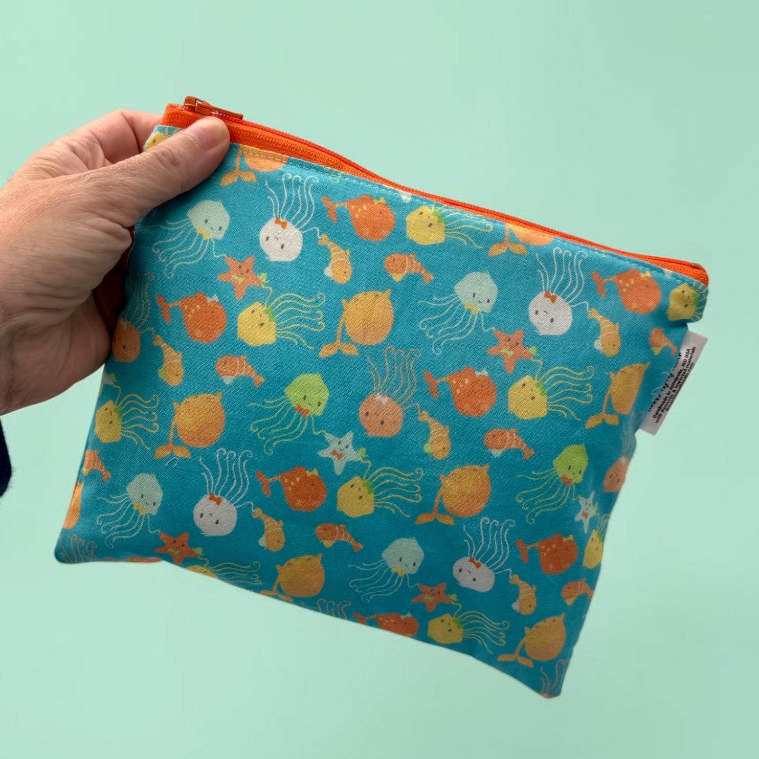 Sandwich Sized Reusable Zippered Bag Jellyfish