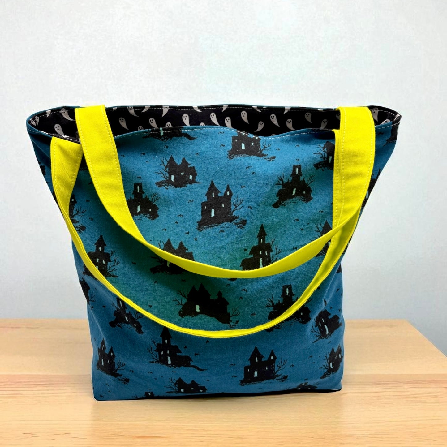 Children's Library Sized Reversible Tote Ghosts and Haunted Houses