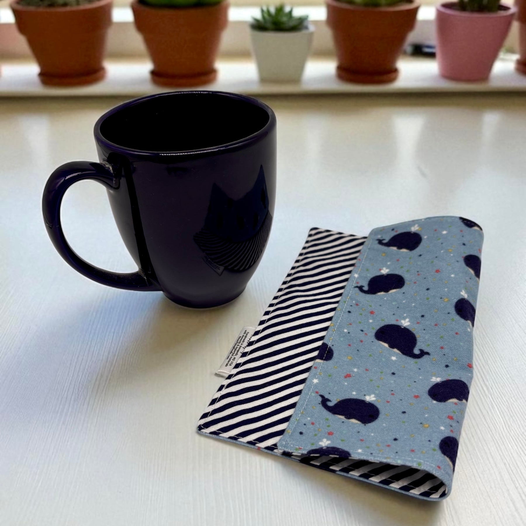 Reusable Napkins - Striped Whales