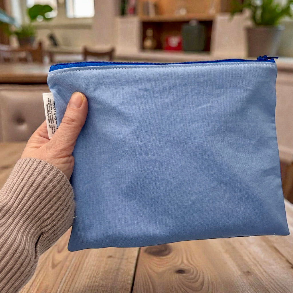 Sandwich Sized Reusable Zippered Bag Solid Blue