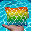 Toddler Sized Reusable Zippered Bag Scales Bright Orange and Blues