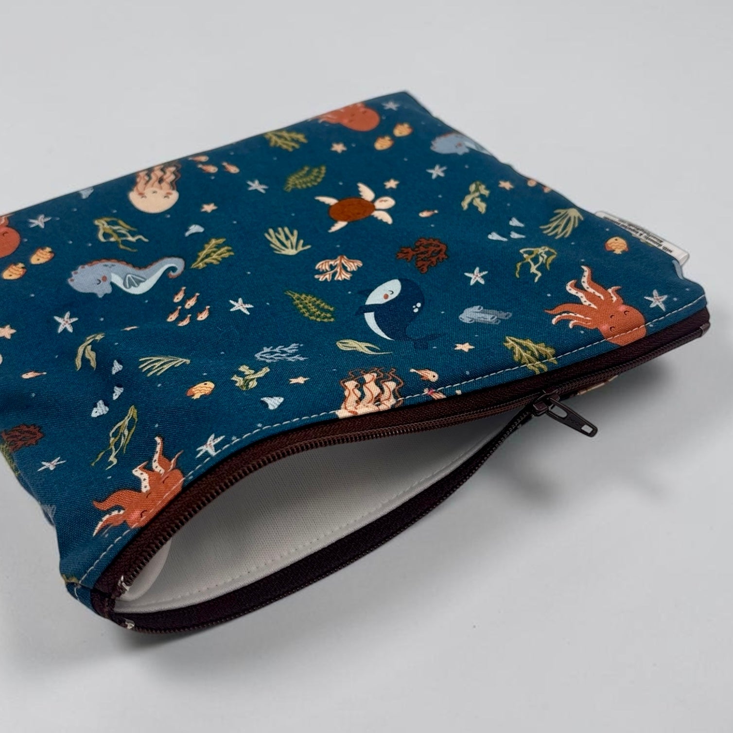 Sandwich Sized Reusable Zippered Bag Ocean Creatures