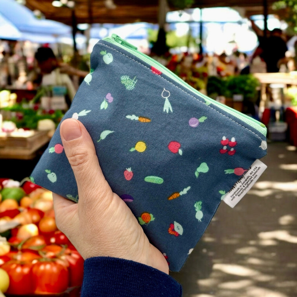 Toddler Sized Reusable Zippered Bag Veggies