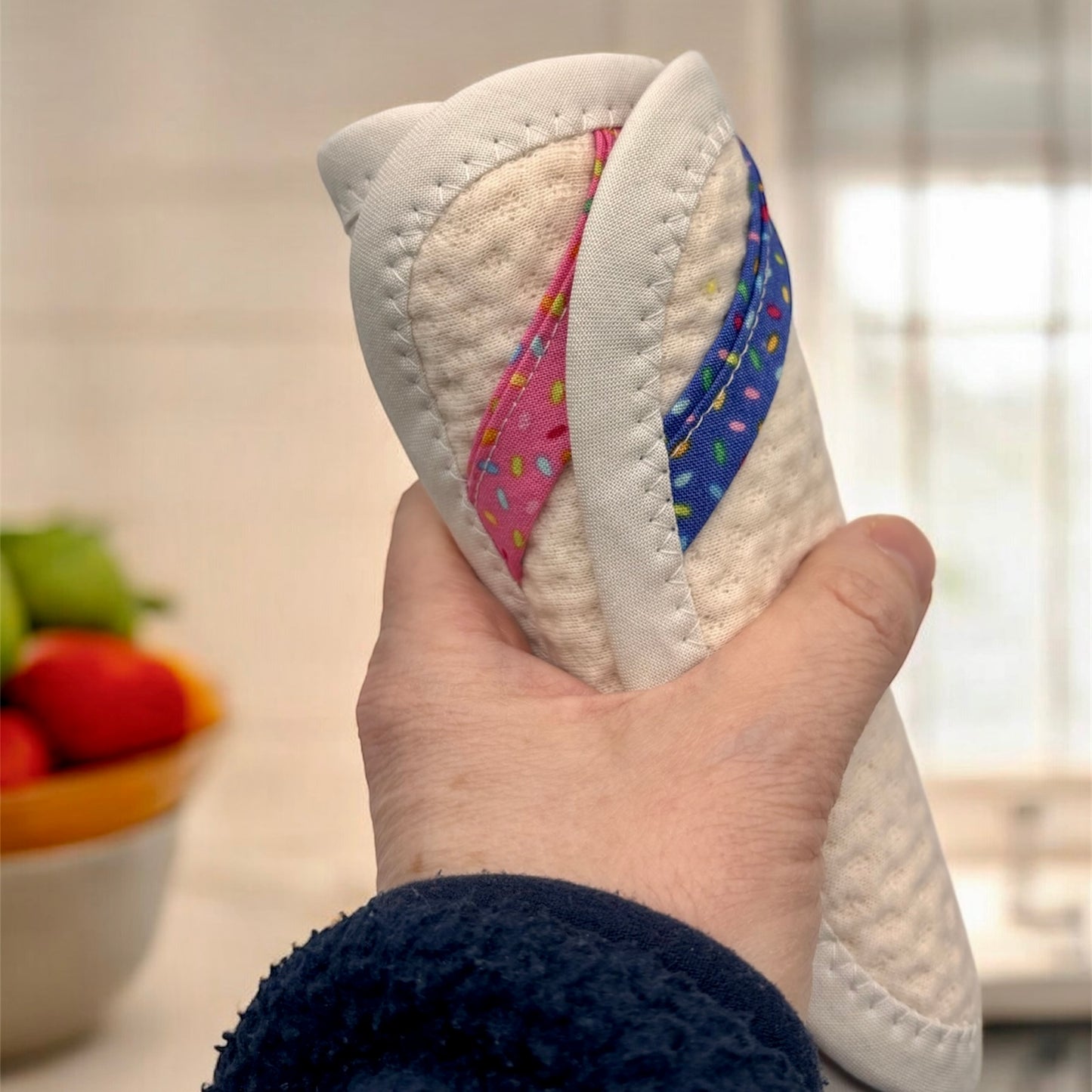 Set of 2 TINY Reusable Paper Towels - Off White with Confetti