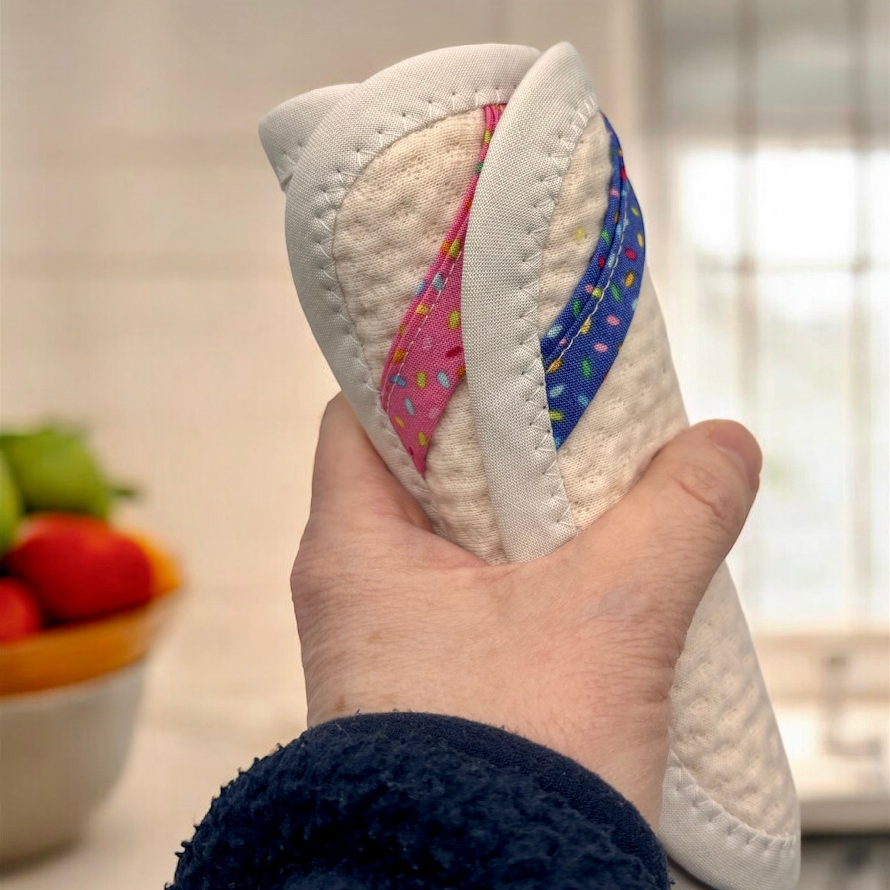 Set of 2 TINY Reusable Paper Towels - Off White with Confetti