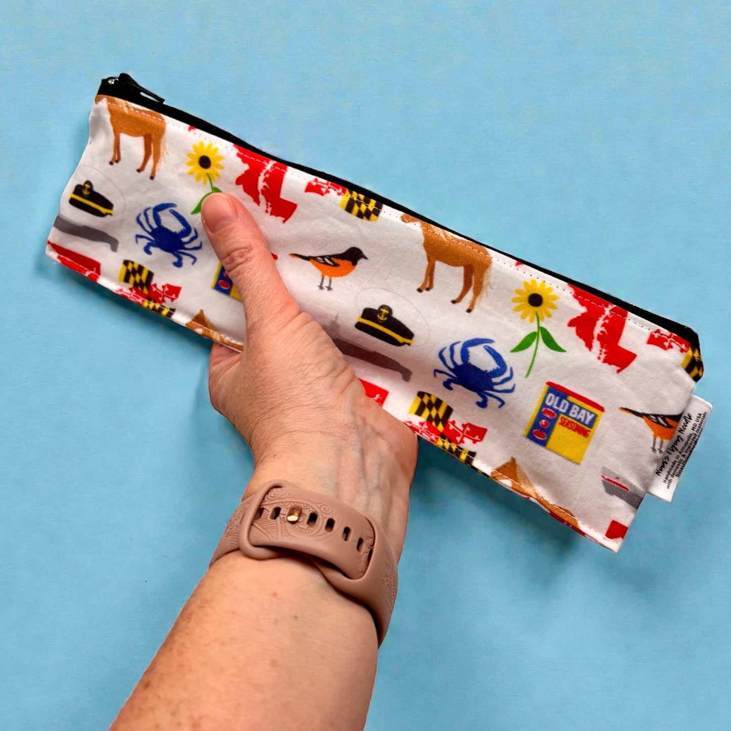 Regular Sized Reusable Straw/Utensil Wet Bag Maryland Icons