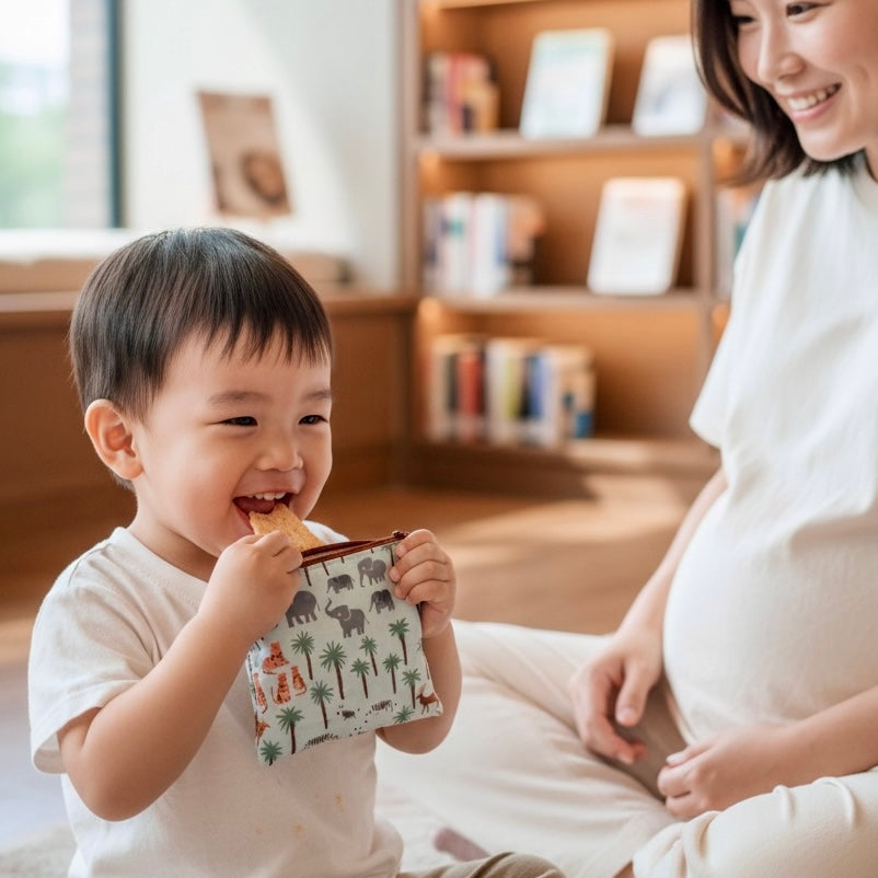Toddler Sized Reusable Zippered Bag Animals Safari