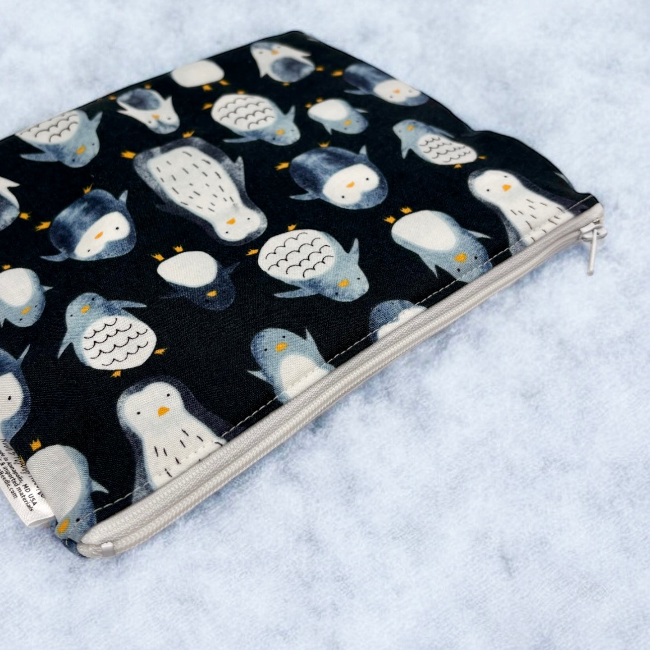 Sandwich Sized Reusable Zippered Bag Penguins