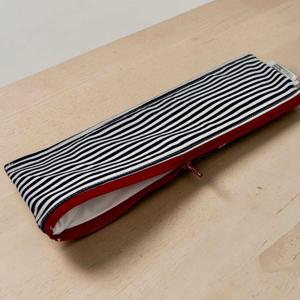 Regular Sized Reusable Straw/Utensil Wet Bag Anchor Stripe Combo