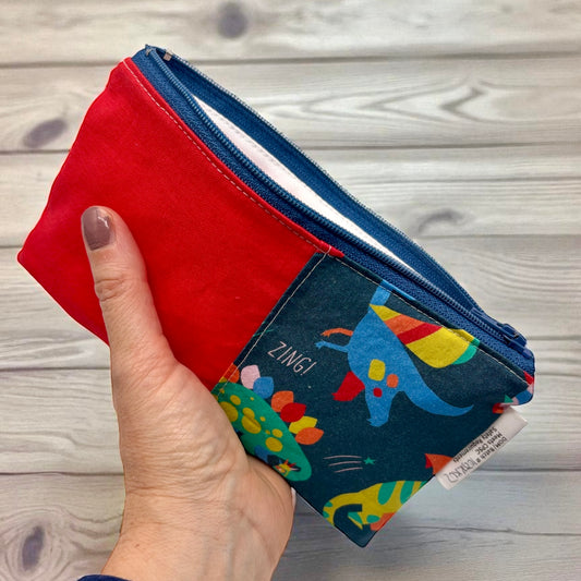 Knick Knack Sized Reusable Zippered Bag Dinosaur Combo Print