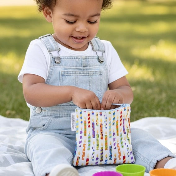 Toddler Sized Reusable Zippered Bag Birthday Candles
