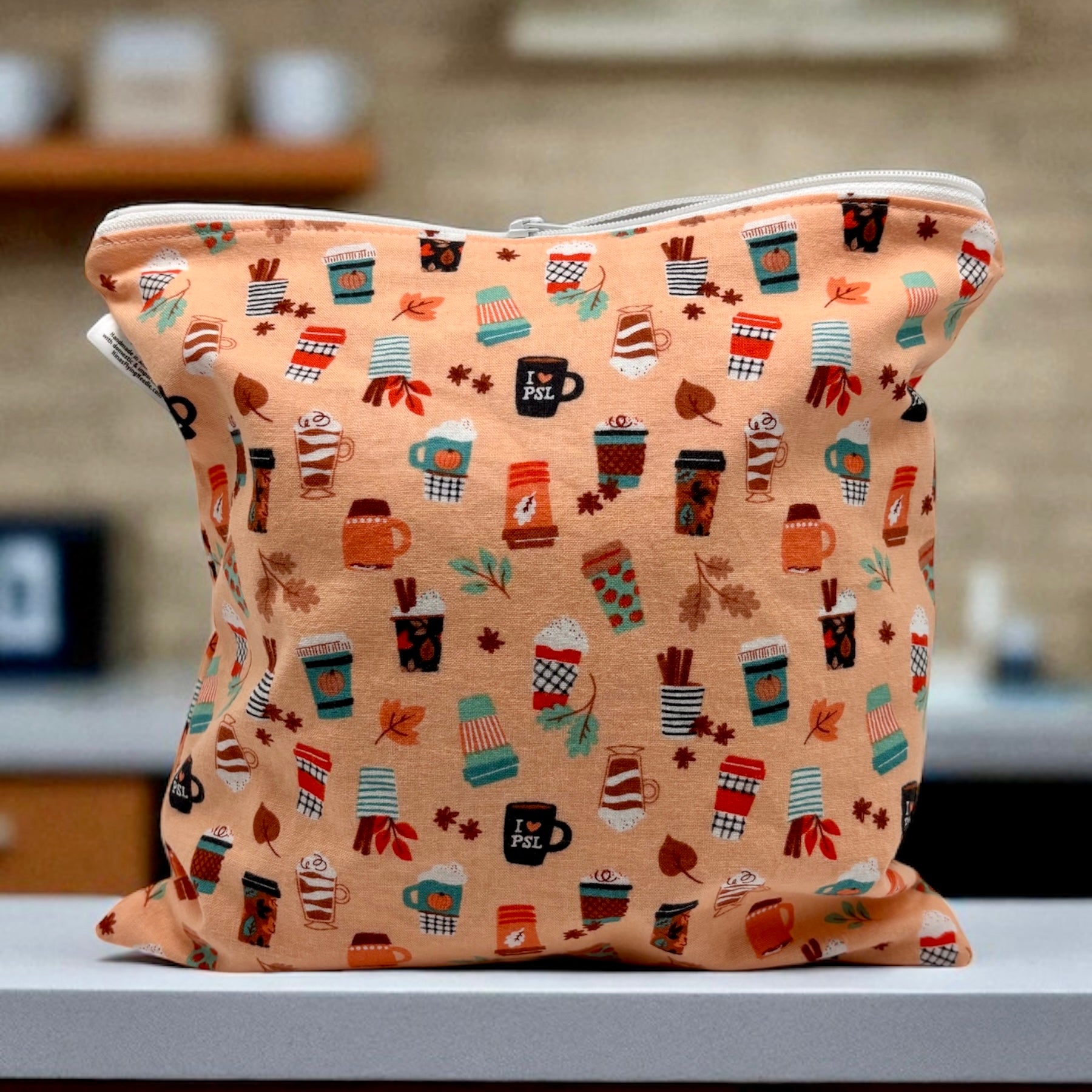 Gallon Sized Reusable Zippered Bag Pumpkin Spice Latte