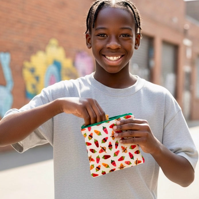 Toddler Sized Reusable Zippered Bag Chili Peppers