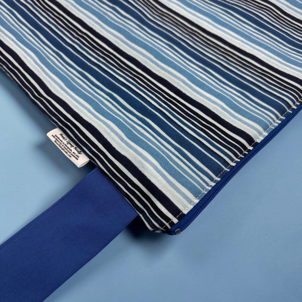 Large Wet Bag with Handle Stripes Blue