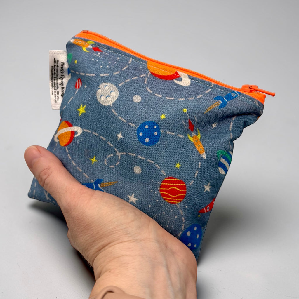 Toddler Sized Reusable Zippered Bag Space - Planets and Rockets