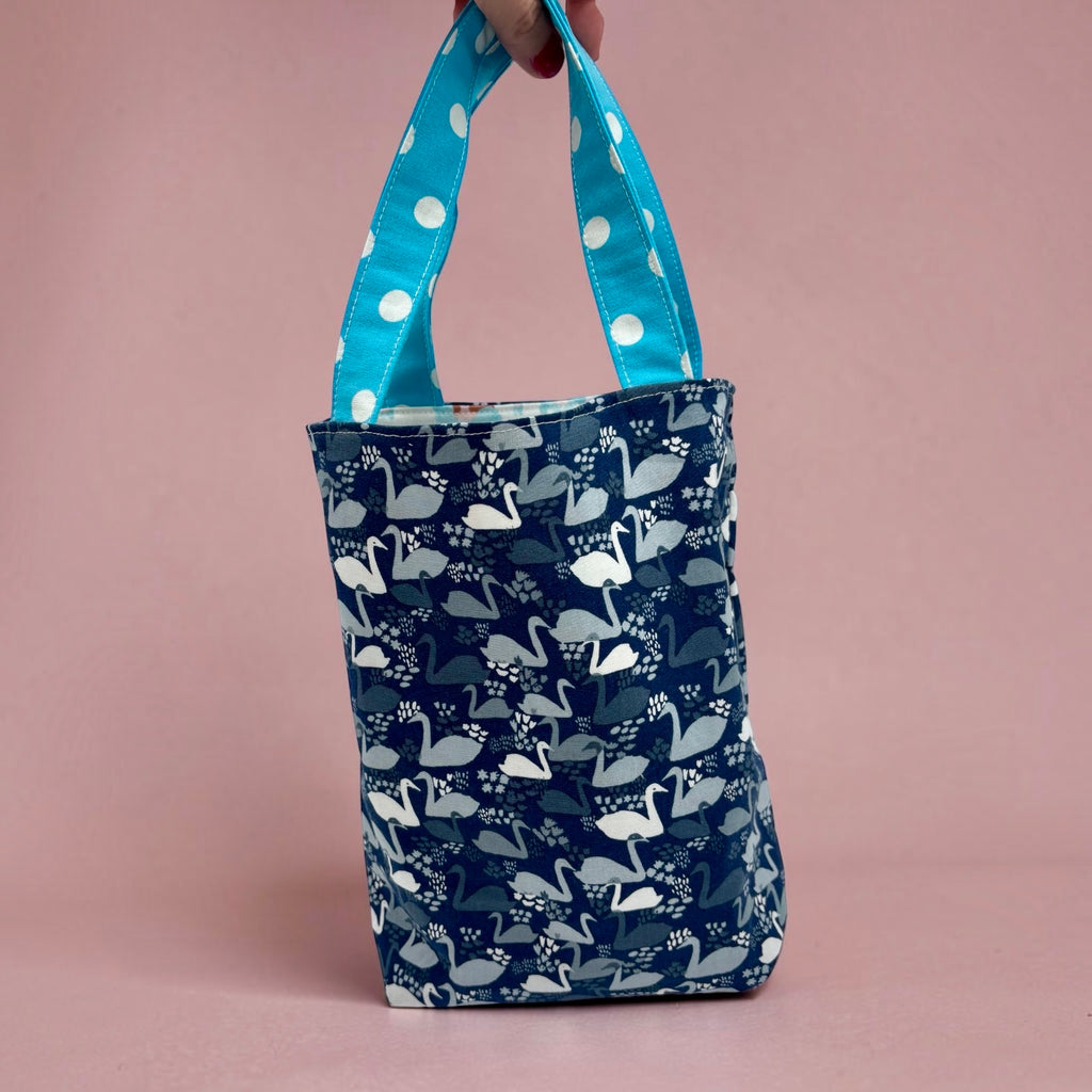 Toddler Sized Reversible Tote Ballerina Print