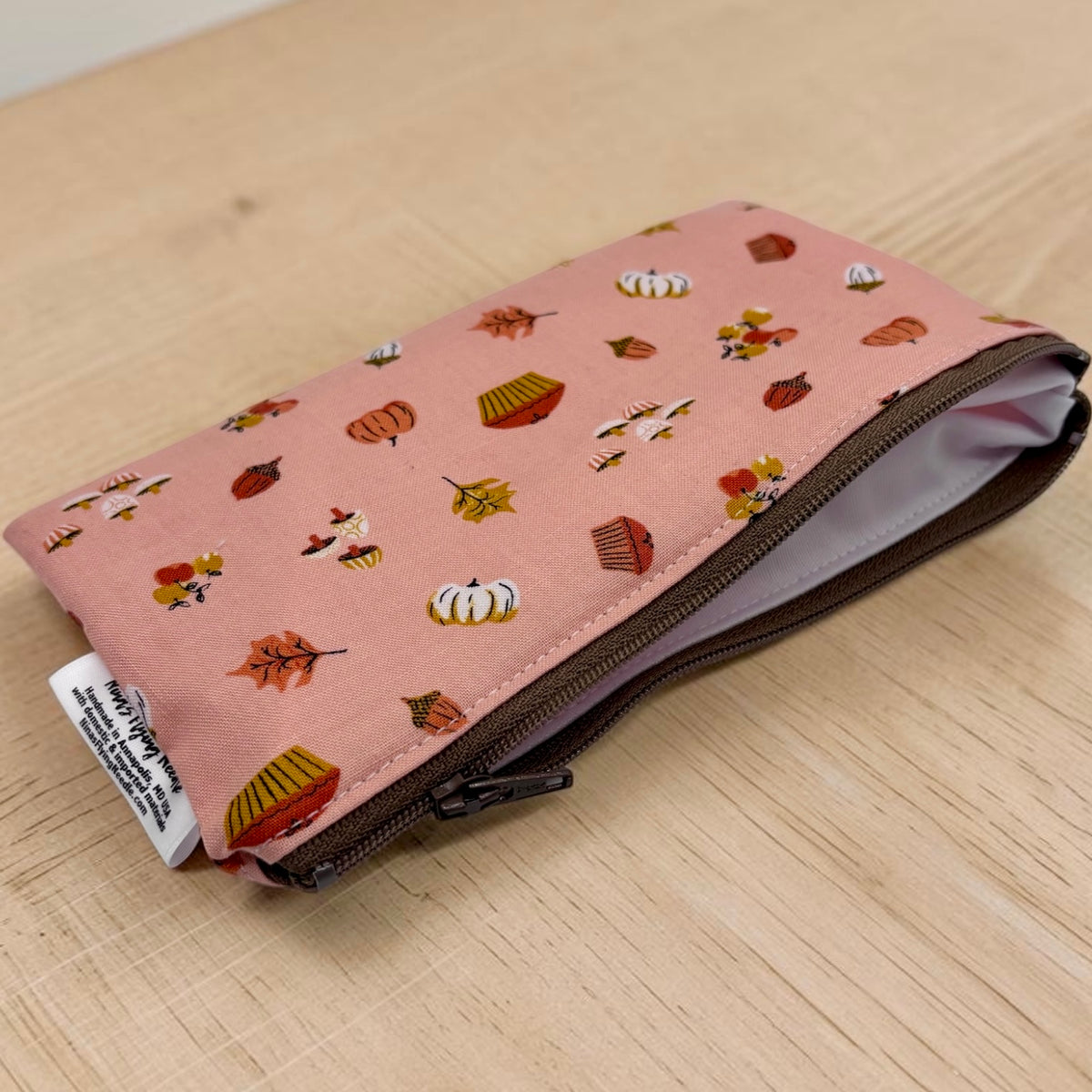 Knick Knack Sized Reusable Zippered Bag Pumpkin Pie and Fall