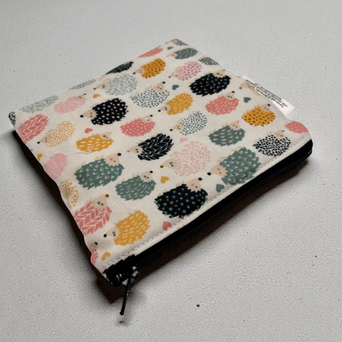 Toddler Sized Reusable Zippered Bag Hedgehogs
