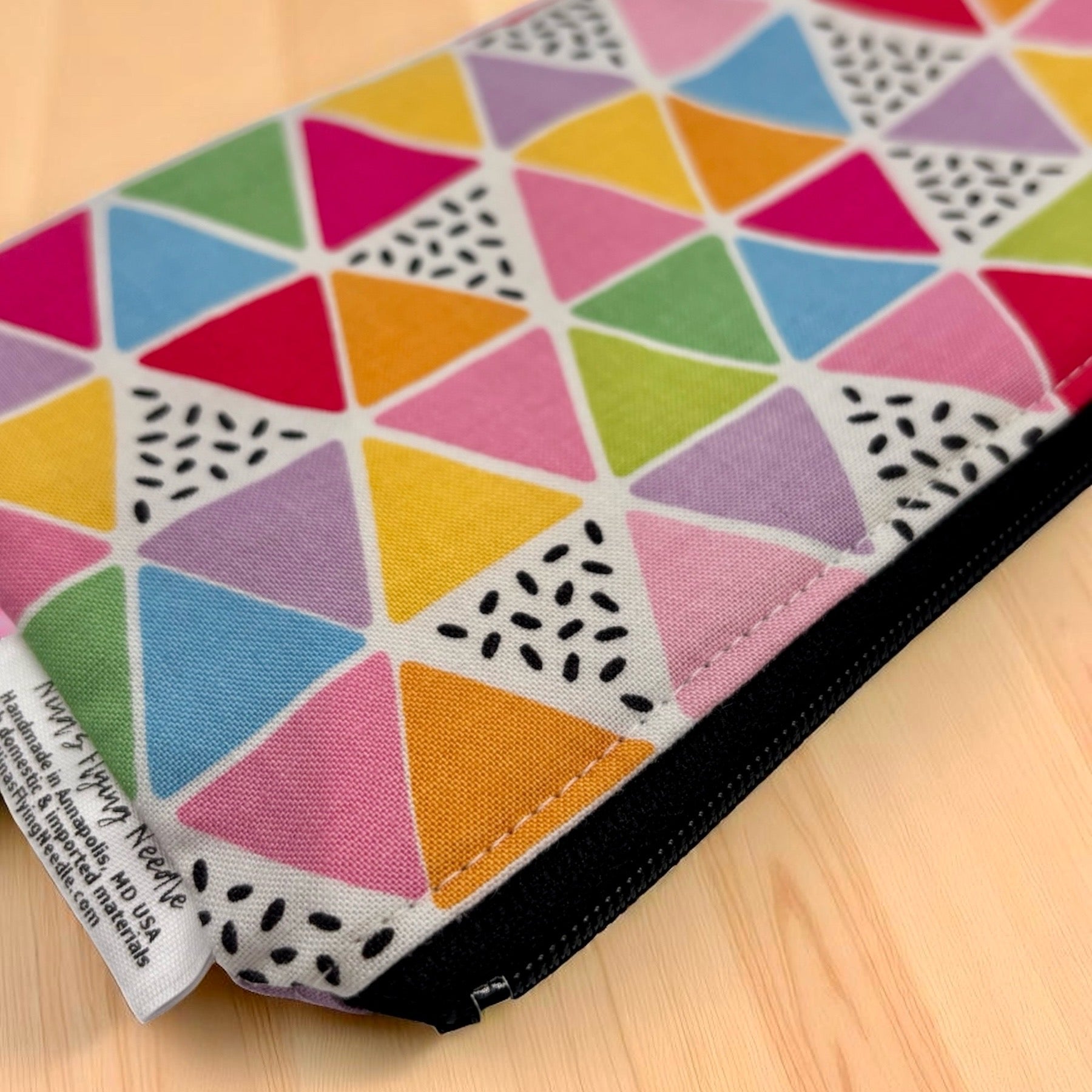 Knick Knack Sized Reusable Zippered Bag Funky Triangles