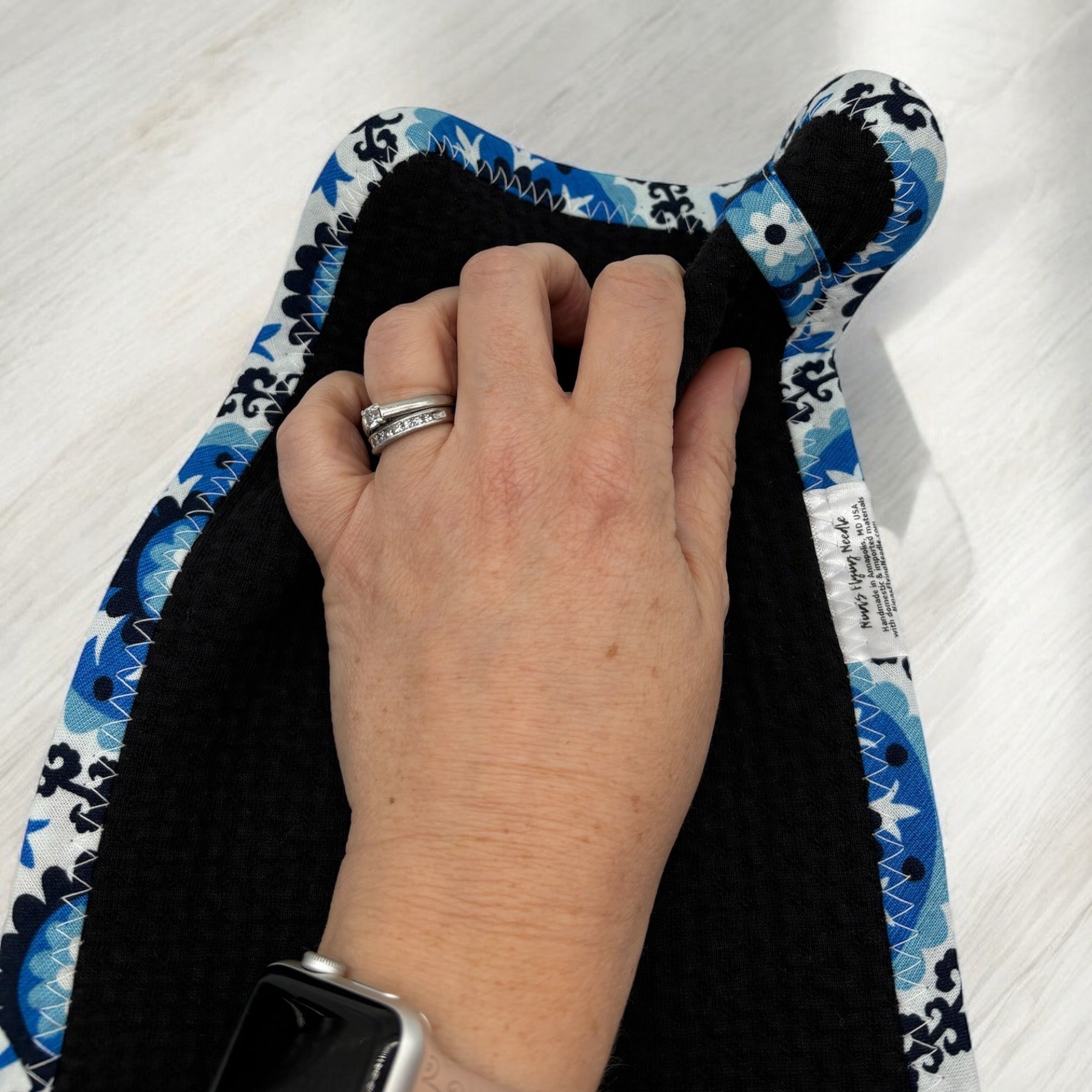 Set of 2 Reusable STANDARD Paper Towels -Mandala on Black