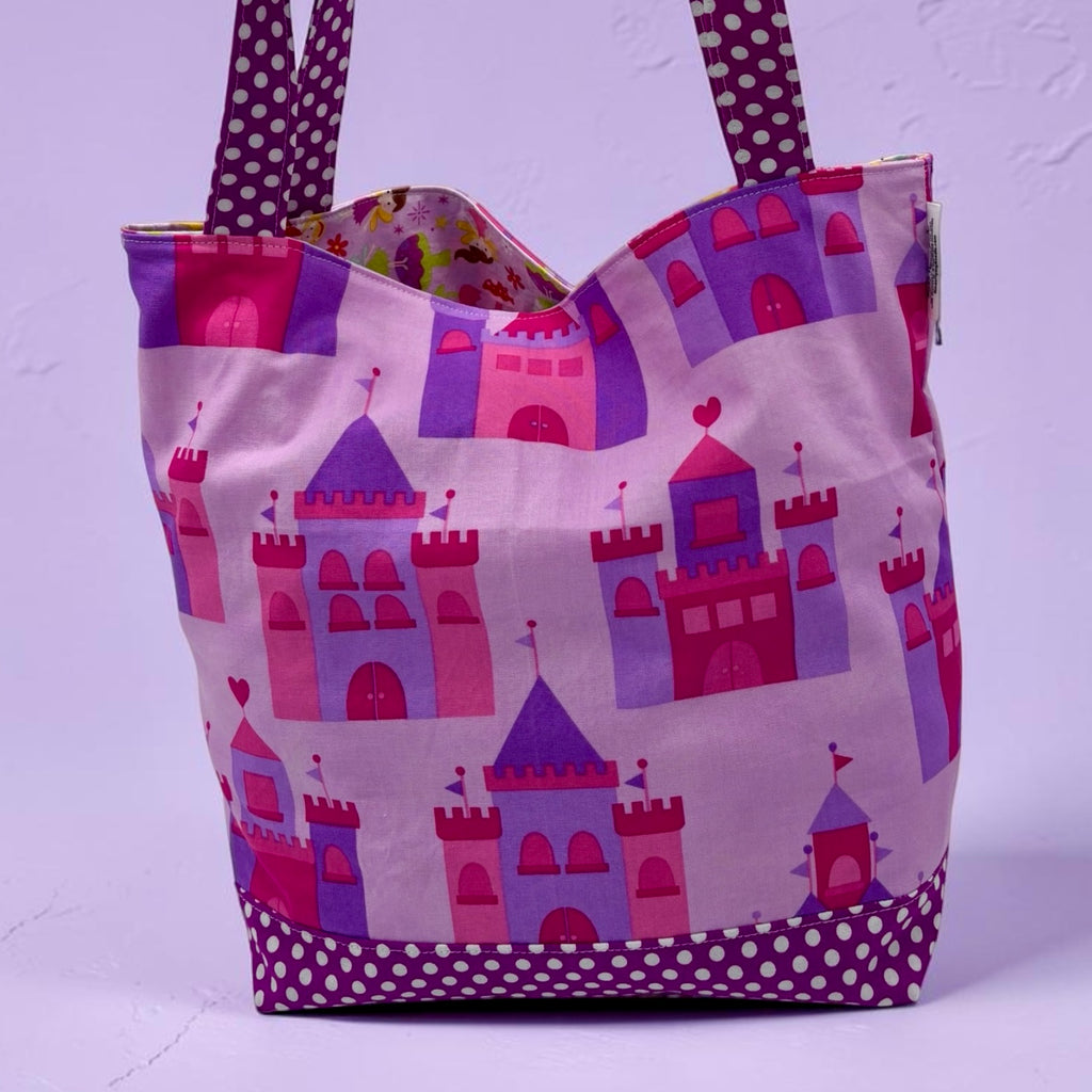 Children's Library Sized Reversible Tote Castles and Ferries