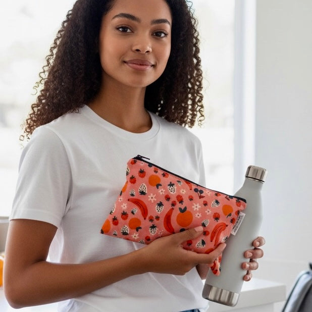 Snack Sized Reusable Zippered Bag Fruit