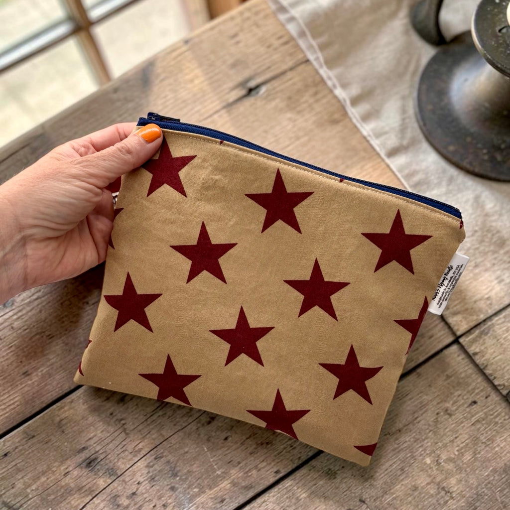 Sandwich Sized Reusable Zippered Bag Stars