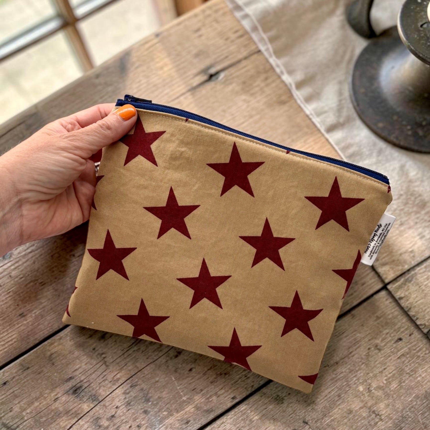 Sandwich Sized Reusable Zippered Bag Stars