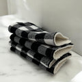Wash Cloths - Minis - Plaid Black