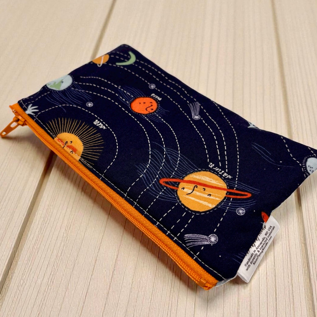 Knick Knack Sized Reusable Zippered Bag Planet / Dot Combo