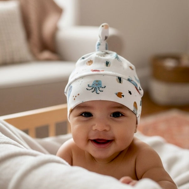 Knot Hat in 6 months: Ocean Animals