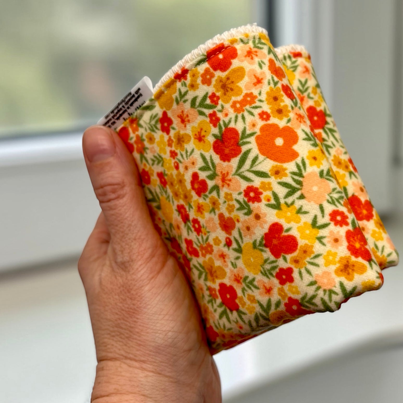 Wash Cloth - Regular - Florals on Yellow