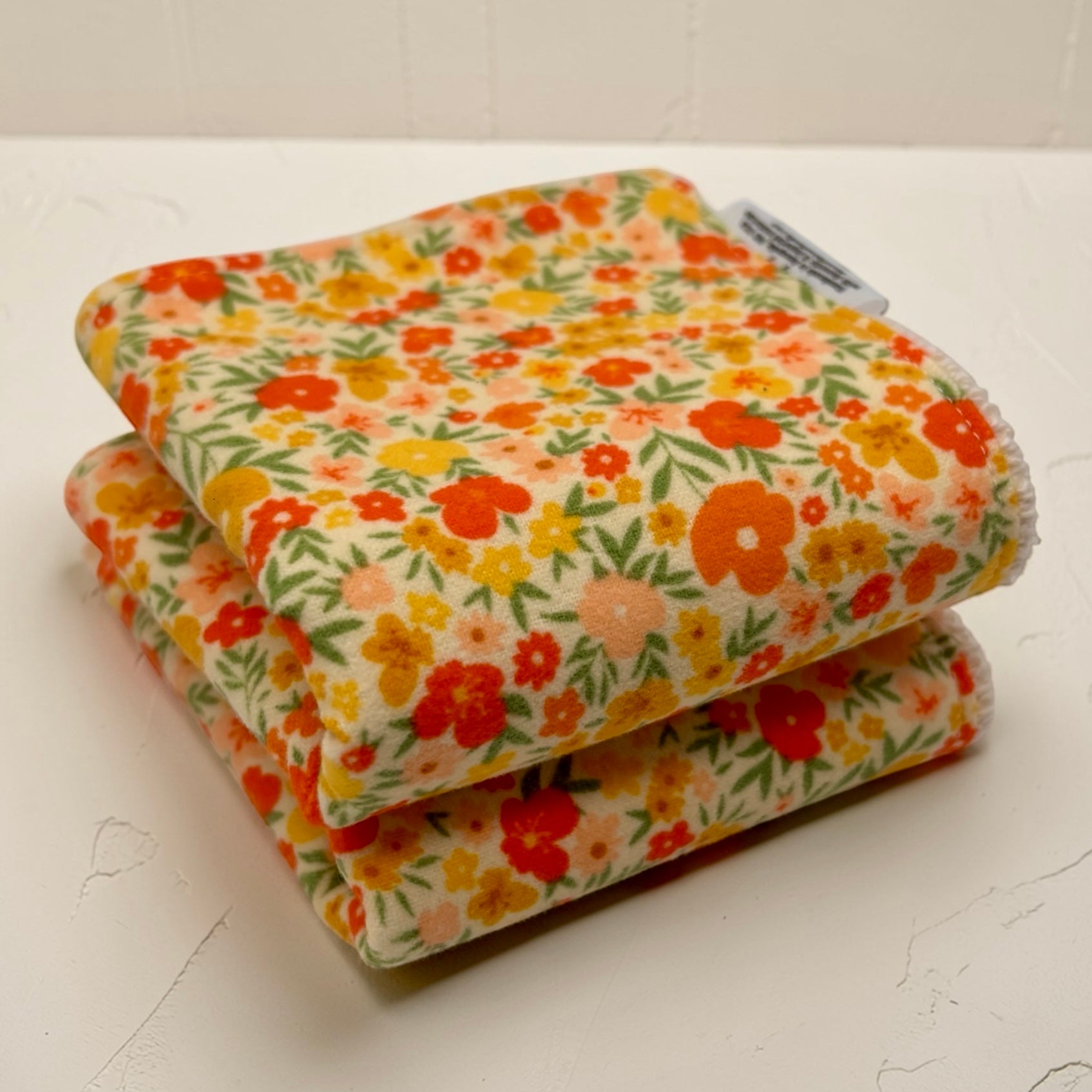 Wash Cloth - Regular - Florals on Yellow
