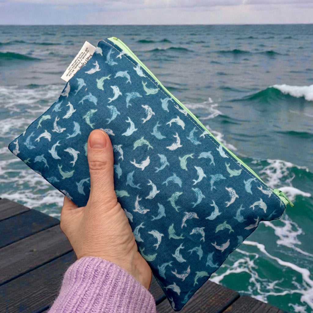 Snack Sized Reusable Zippered Bag Dolphins