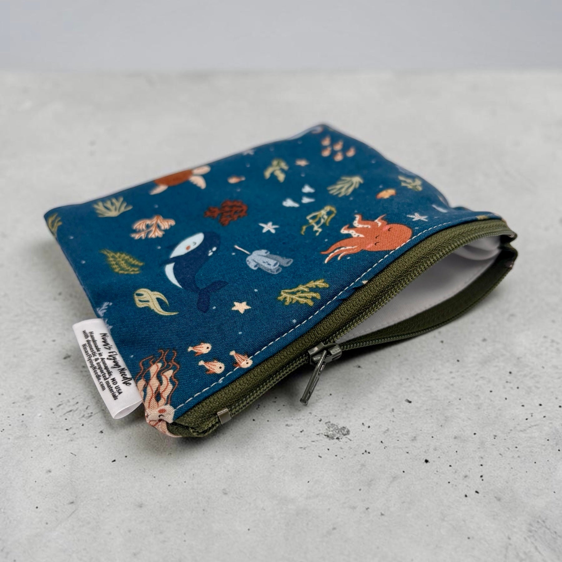Toddler Sized Reusable Zippered Bag Ocean Animals