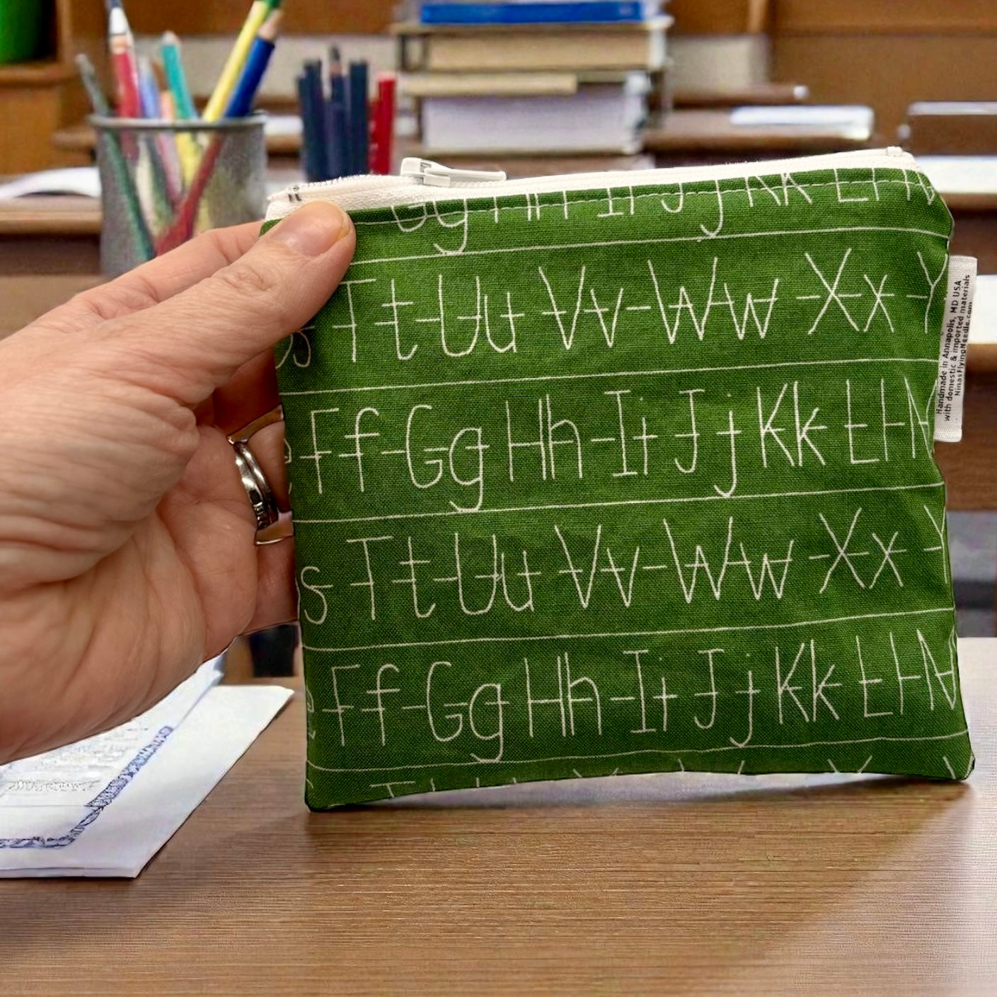 Toddler Sized Reusable Zippered Bag ABCs