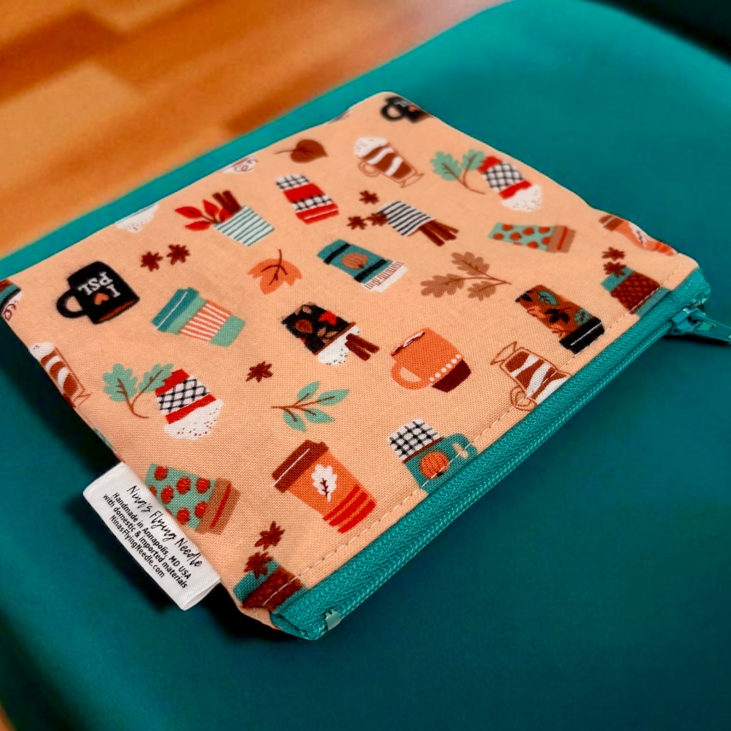 Toddler Sized Reusable Zippered Bag Pumpkin Spice Latte