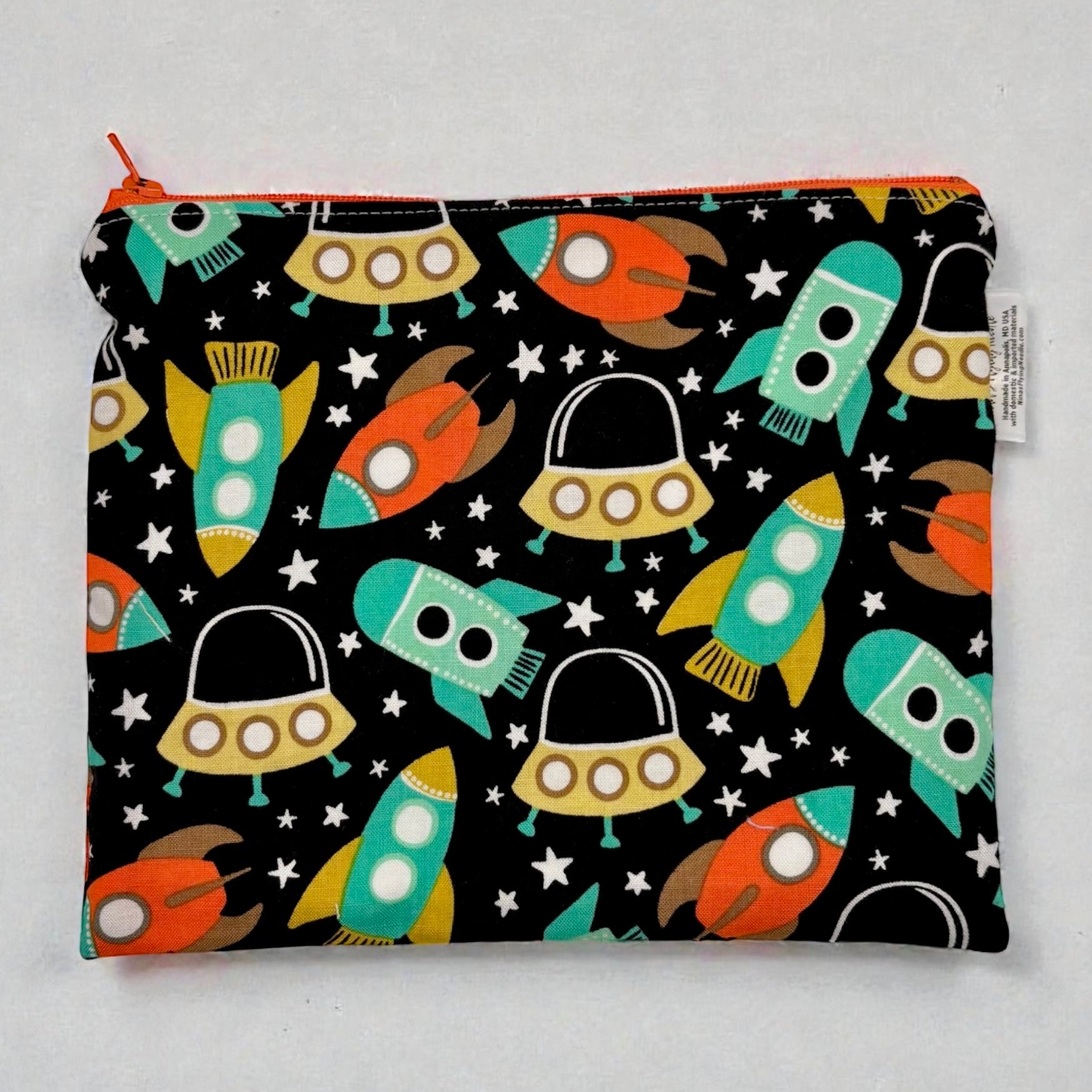 Sandwich Sized Reusable Zippered Bag UFOs and Rockets