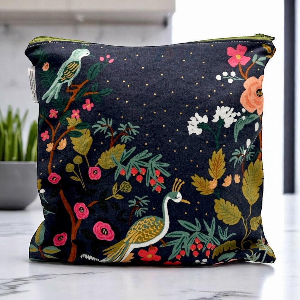 Gallon Sized Reusable Zippered Bag Peacock