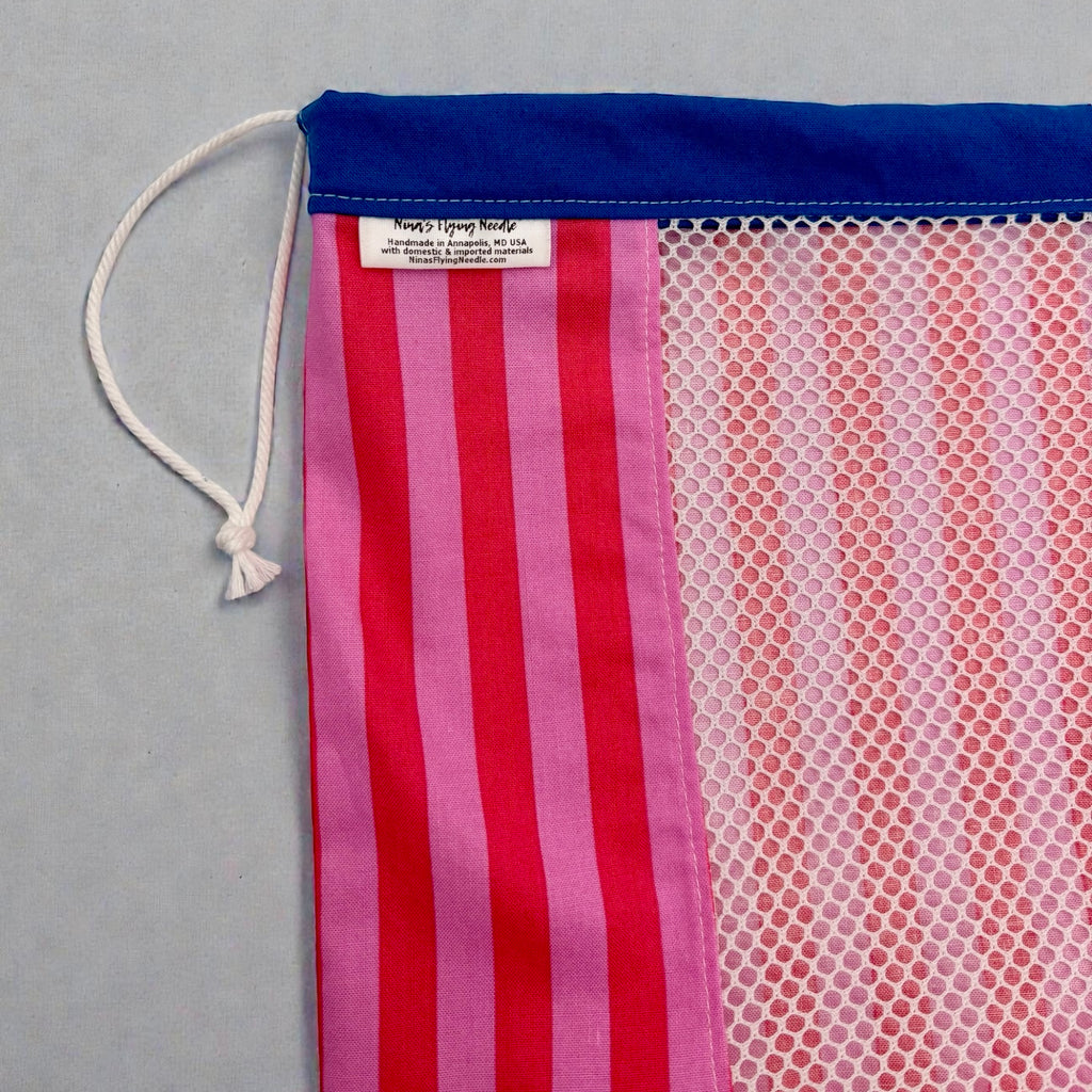 Medium Produce Bag Stripes Pink