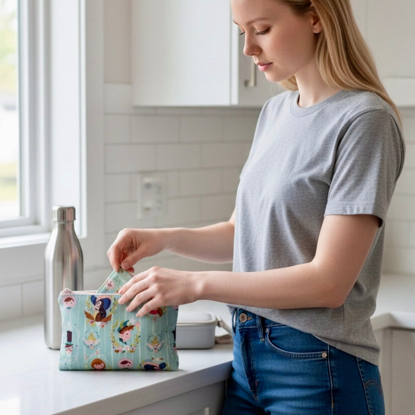 Snack Sized Reusable Zippered Bag Dolphins