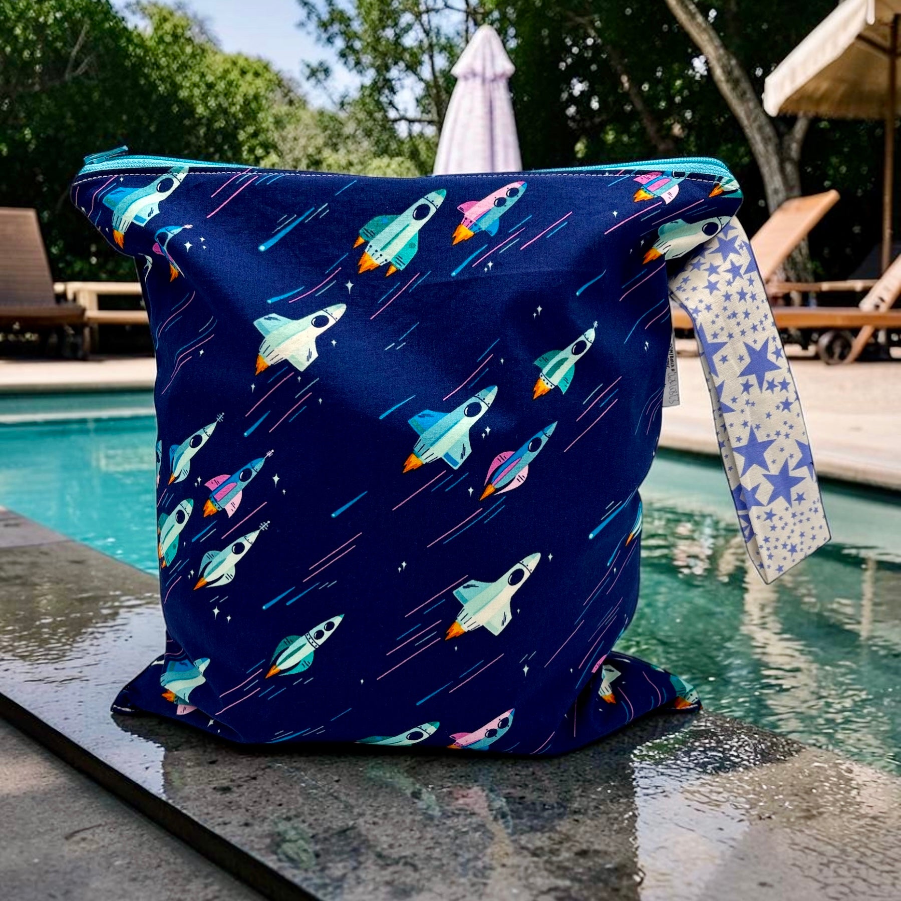 Large Wet Bag with Handle Space Shuttles
