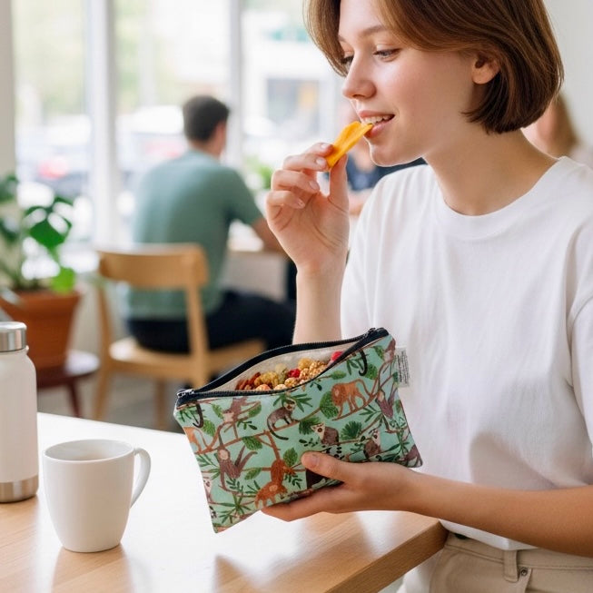 Snack Sized Reusable Zippered Bag Monkeys