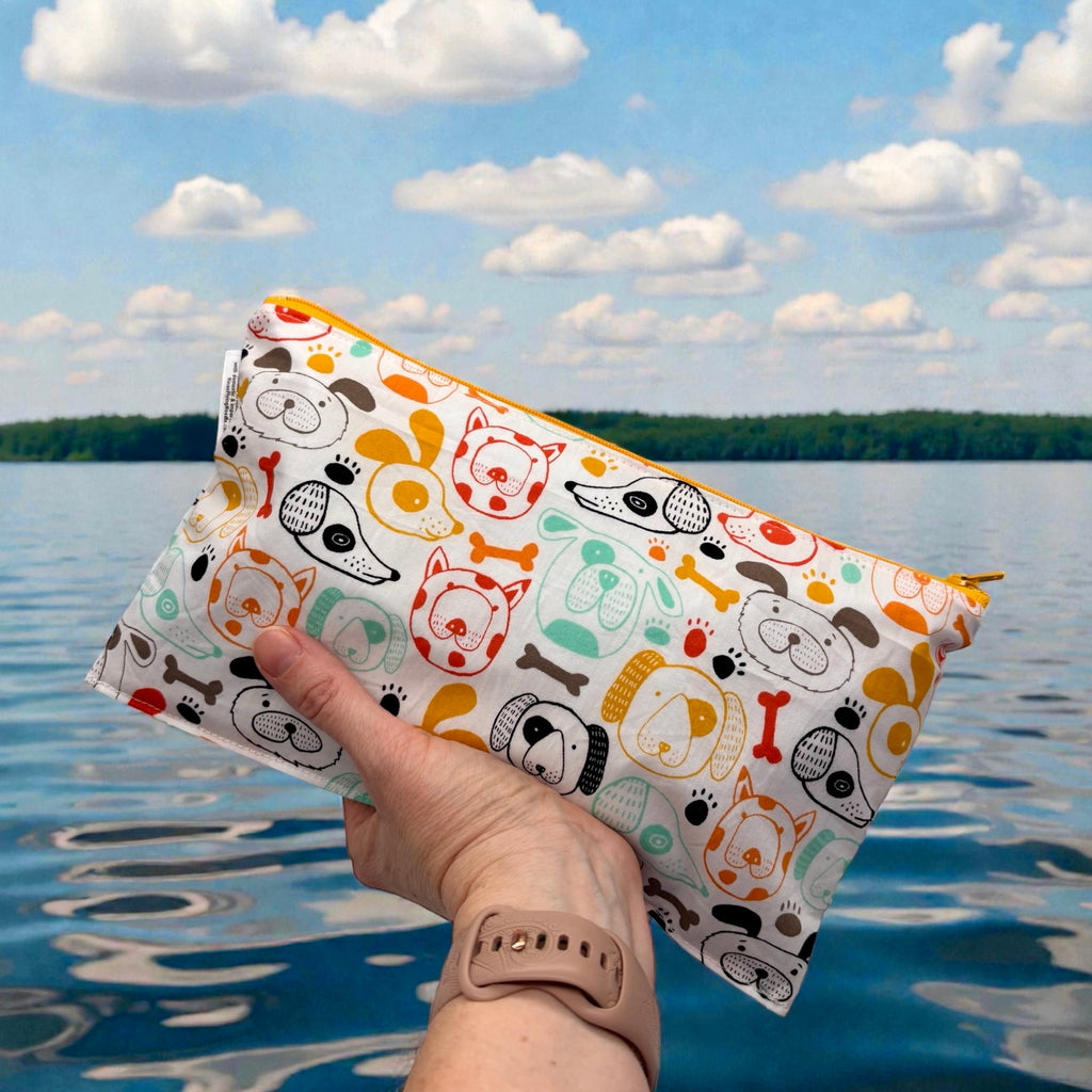 Travel Sized Wet Bag Dogs Colorful