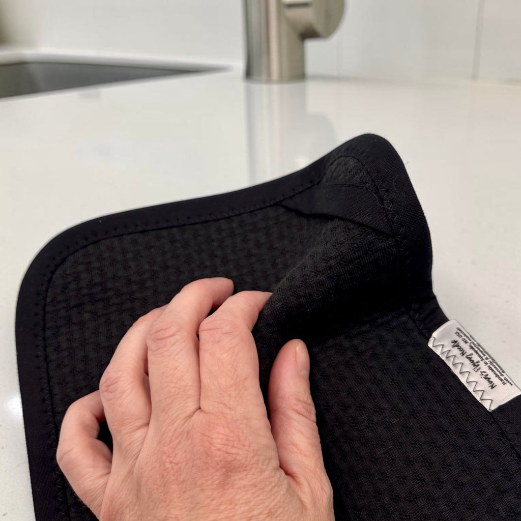 Set of 2 Reusable STANDARD Paper Towels - Solid Black on Black
