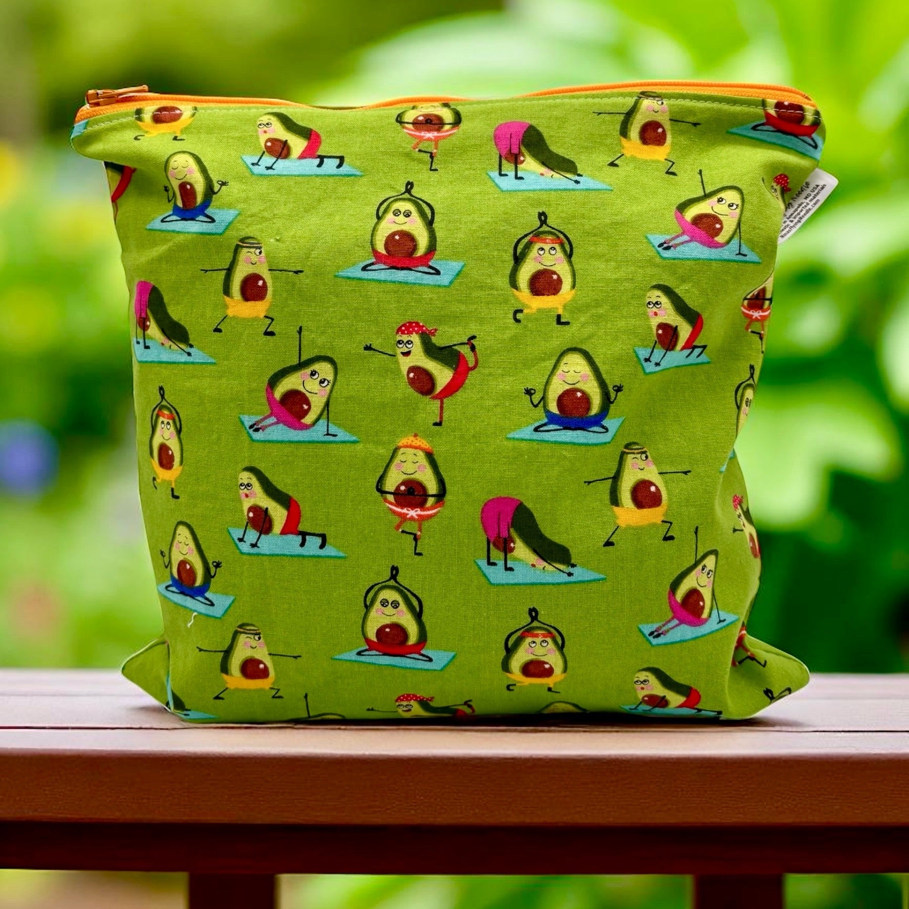 Gallon Sized Reusable Zippered Bag Avocados Yoga