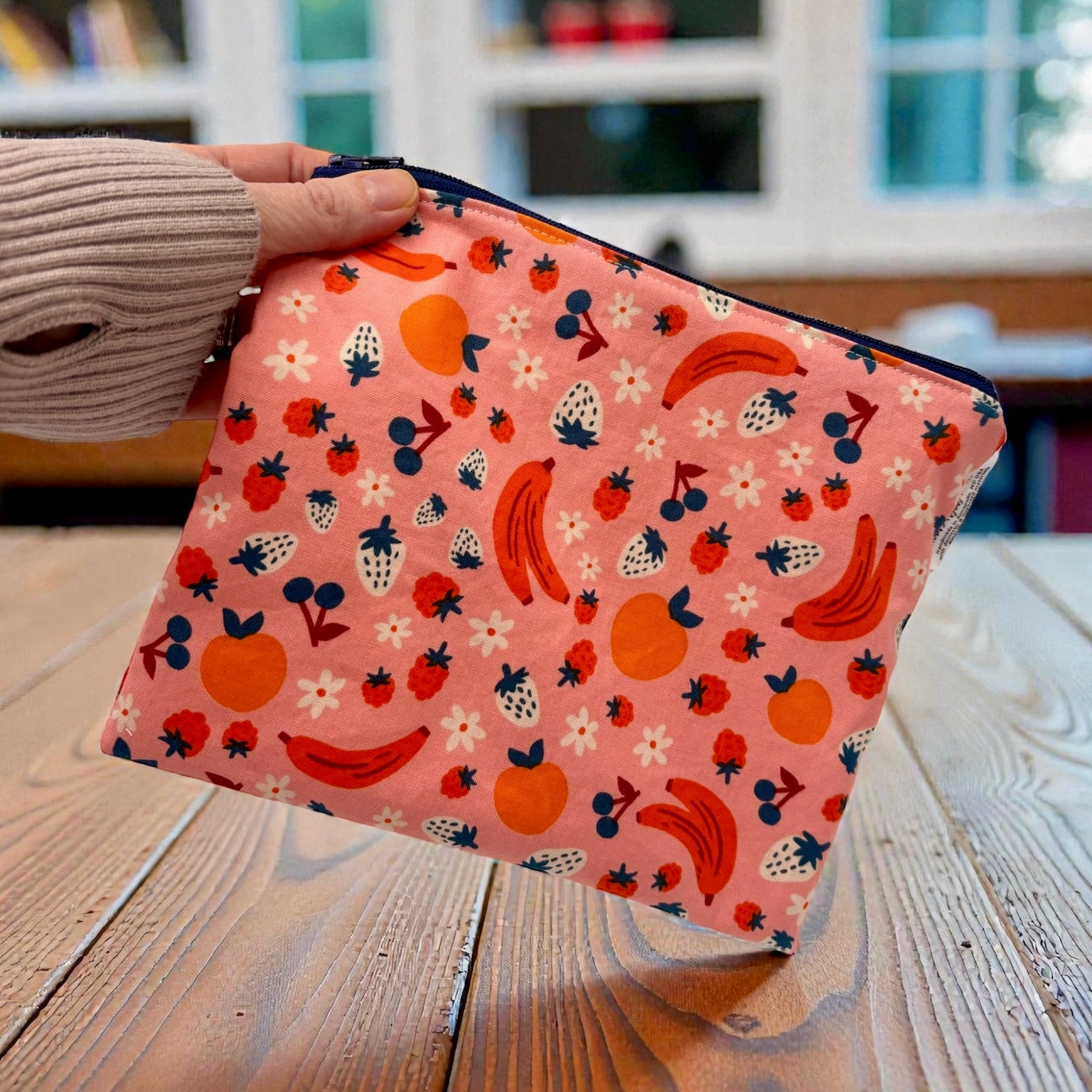 Sandwich Sized Reusable Zippered Bag Fruit