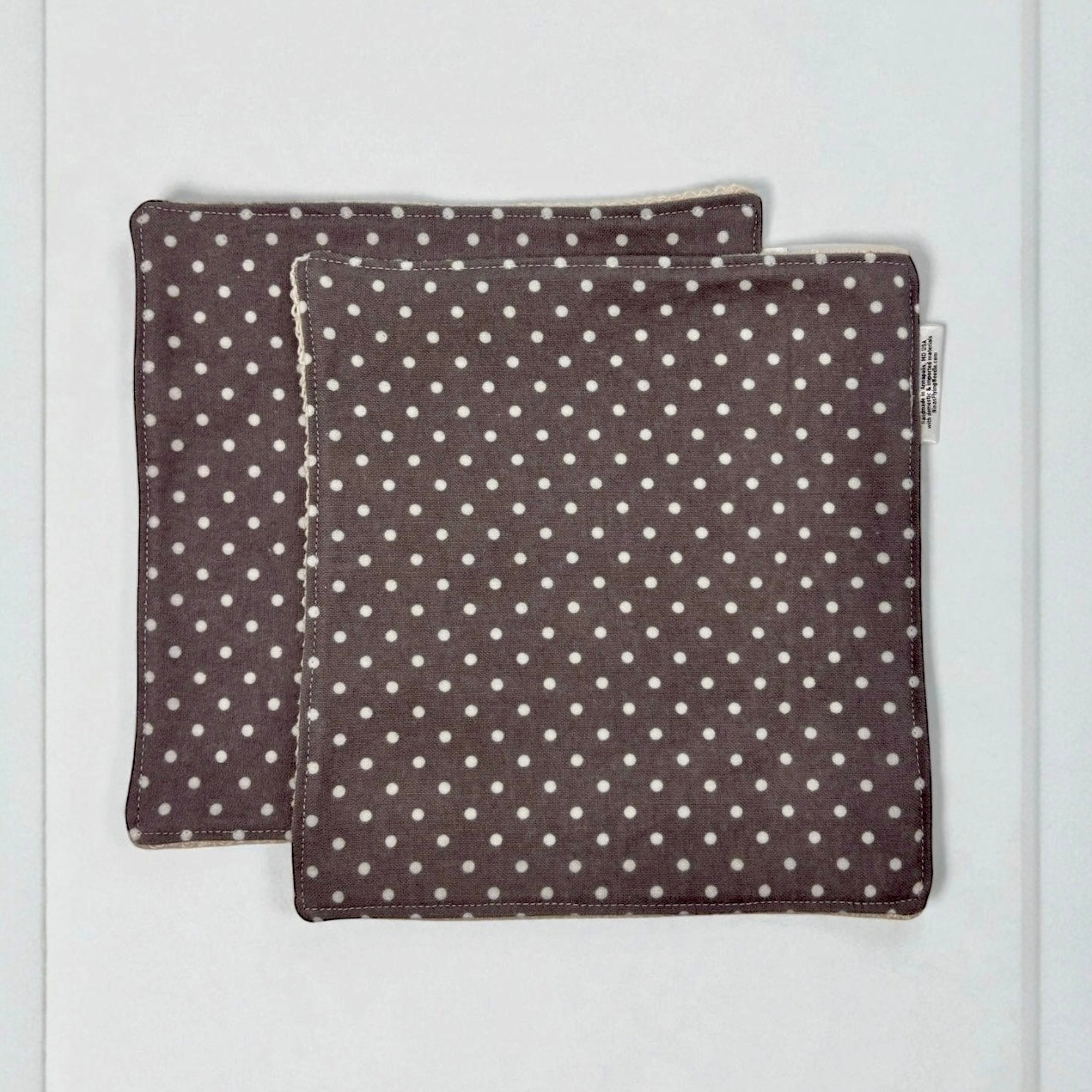 Wash Cloth - Regular - Polka Dots On Gray