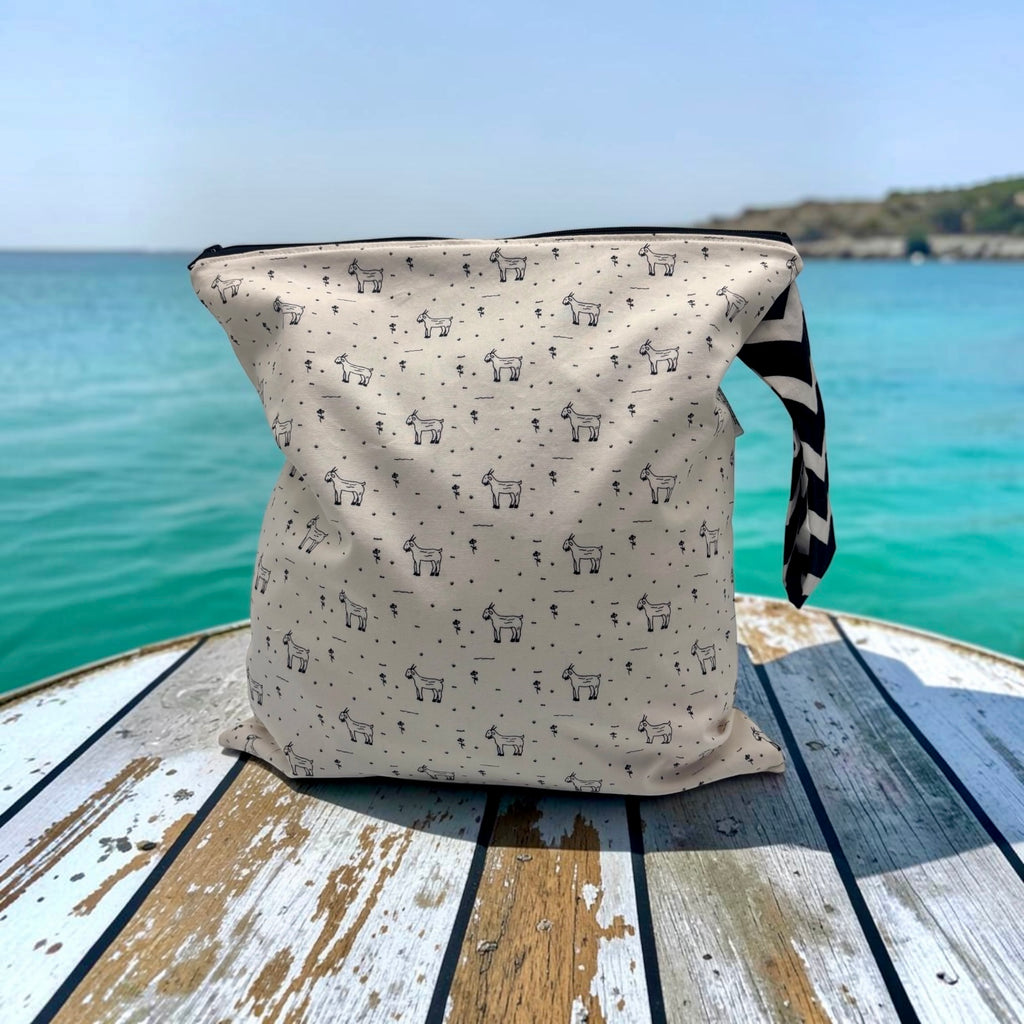 Large Wet Bag with Handle Goats