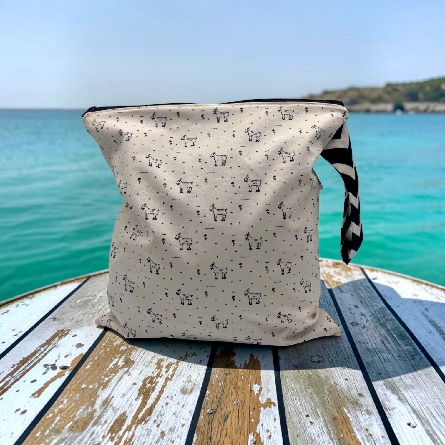 Large Wet Bag with Handle Goats